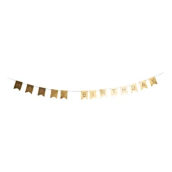 Xenos Slinger happy birthday - goud - 4 meter- Vlaggenlijnen|Slingers