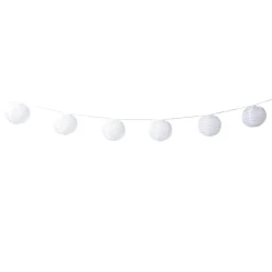 Xenos Slinger met 9 solar barok lampionnen - wit - 440 cm- Lampionnen|Solar Verlichting