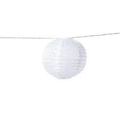 Xenos Slinger met 9 solar barok lampionnen - wit - 440 cm- Lampionnen|Solar Verlichting