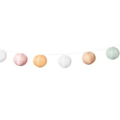Xenos Slinger met 9 solar barok lampionnen - multikleur - 440 cm- Solar Verlichting