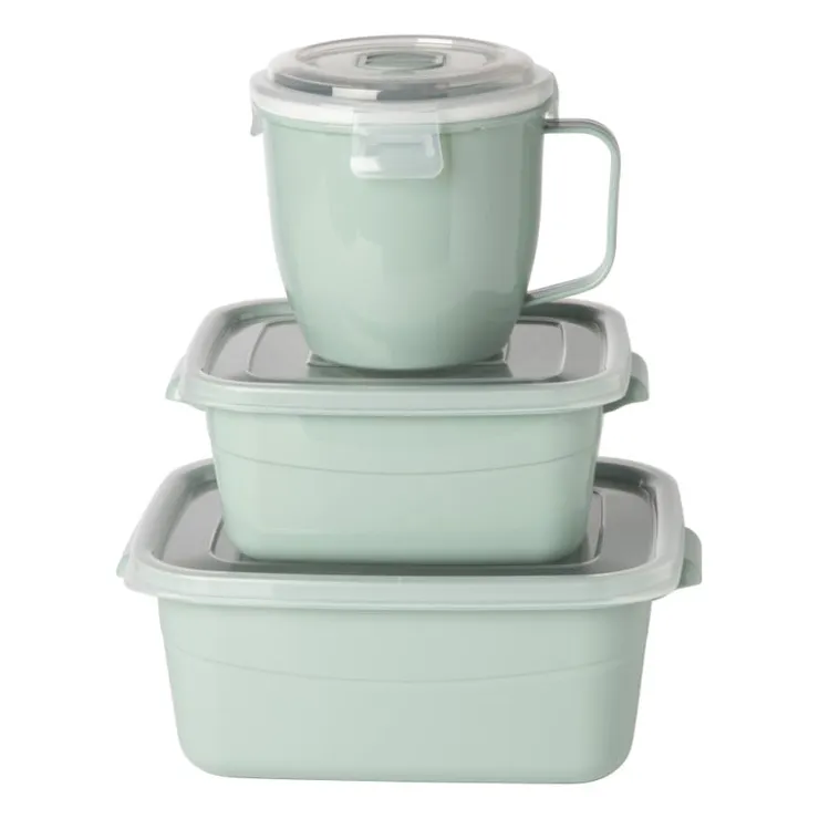 Xenos Soepbakje voor magnetron - 620 ml - groen- Bewaardozen|Magnetrondozen
