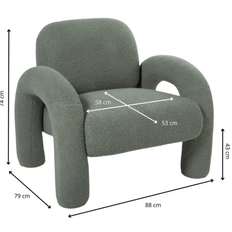 Xenos Sofa Marilyn - groen - 74x88x79 cm- Fauteuils