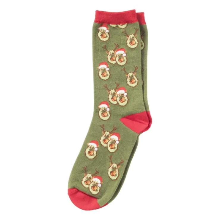 Xenos Sokken avocado - maat 38-41 - groen- Huissokken|Kerstcadeaus