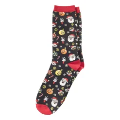 Xenos Sokken kerstman - maat 38-41- zwart- Huissokken|Kerstcadeaus