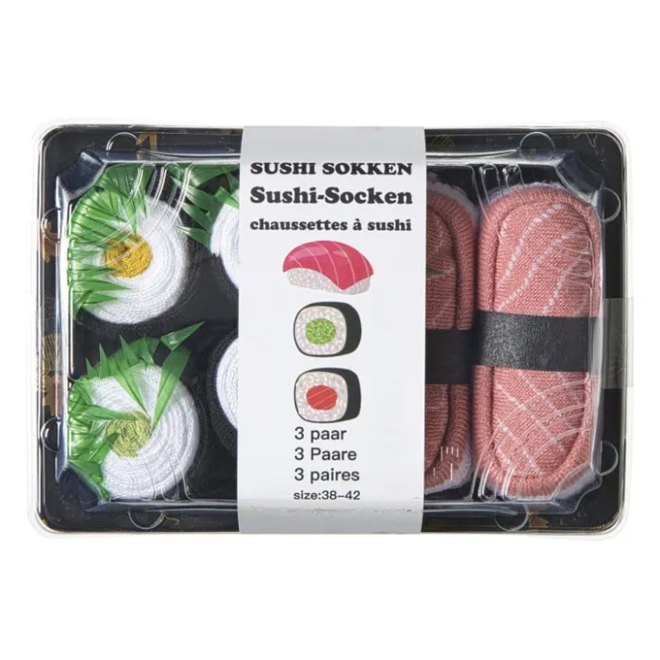 Xenos Sokken sushi - 3 paar - maat 38-42- Kerstcadeaus