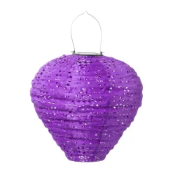 Xenos Solar barok lantaarn - paars - ø28x30 cm- Lampionnen|Solar Verlichting