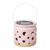 Xenos Solar lampje keramiek - roze - ø9.3x9.2 cm- Solar Verlichting
