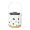Xenos Solar lampje keramiek - wit - ø9.3x9.2 cm- Solar Verlichting
