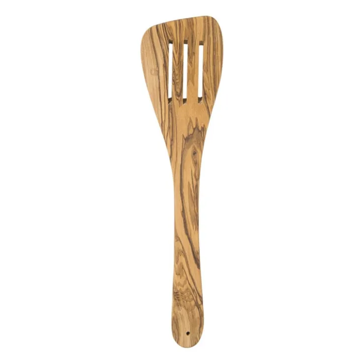 Xenos Spatel met gleuven olijfhout - bruin - 30 cm- Keukengerei