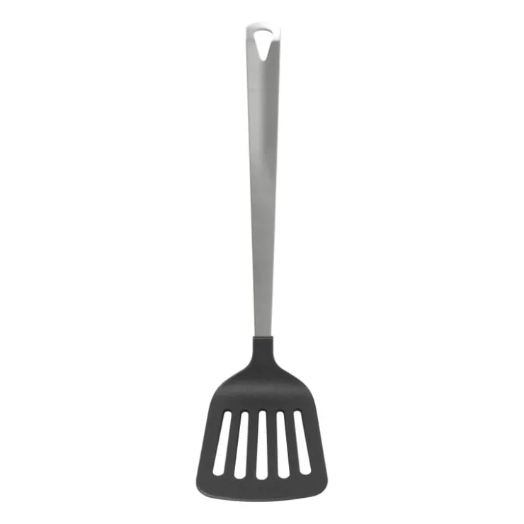 Xenos Spatel met sleuf London - zilverkleurig - 31 cm- Keukengerei