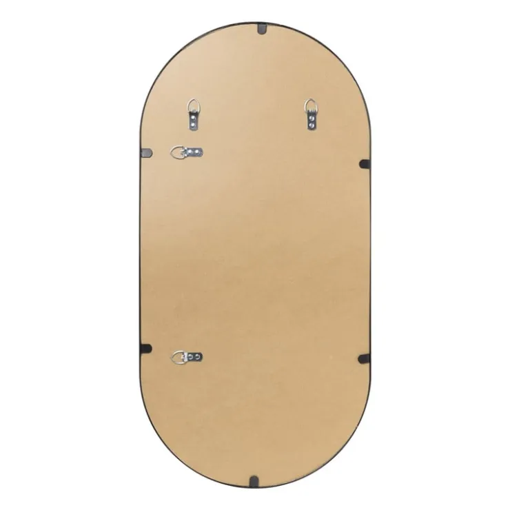 Xenos Spiegel Basix ovaal - zwart - 40x80 cm- Wandspiegels