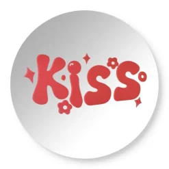 Xenos Spiegel kiss - rood - ø30 cm- Wandspiegels