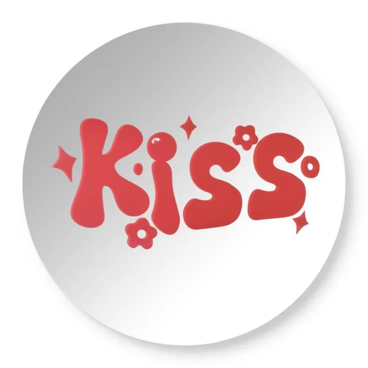 Xenos Spiegel kiss - rood - ø30 cm- Wandspiegels
