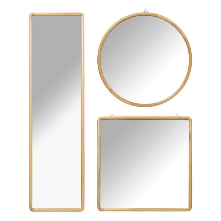 Xenos Spiegel Lindt - rond - bruin - ø60 cm- Wandspiegels
