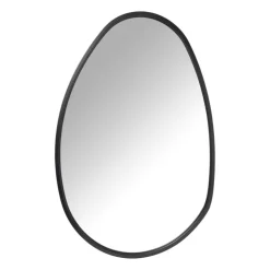 Xenos Spiegel organic met metalen lijst - zwart - 75x48.5 cm- Kerstcadeaus|Wandspiegels