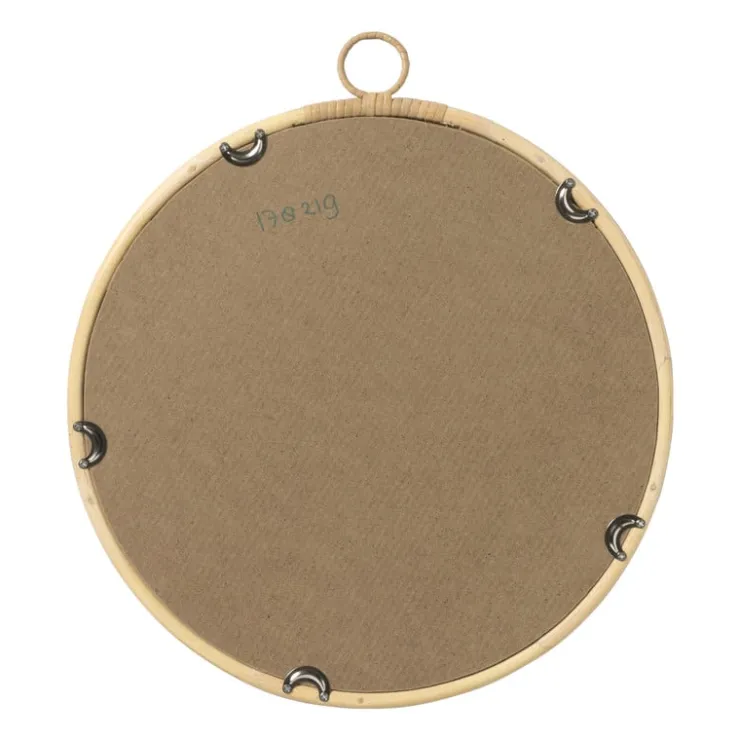 Xenos Spiegel rond - rotan - ø43 cm- Kerstcadeaus|Wandspiegels