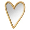 Xenos Spiegel rotan hart - bruin - 30x40 cm- Wandspiegels