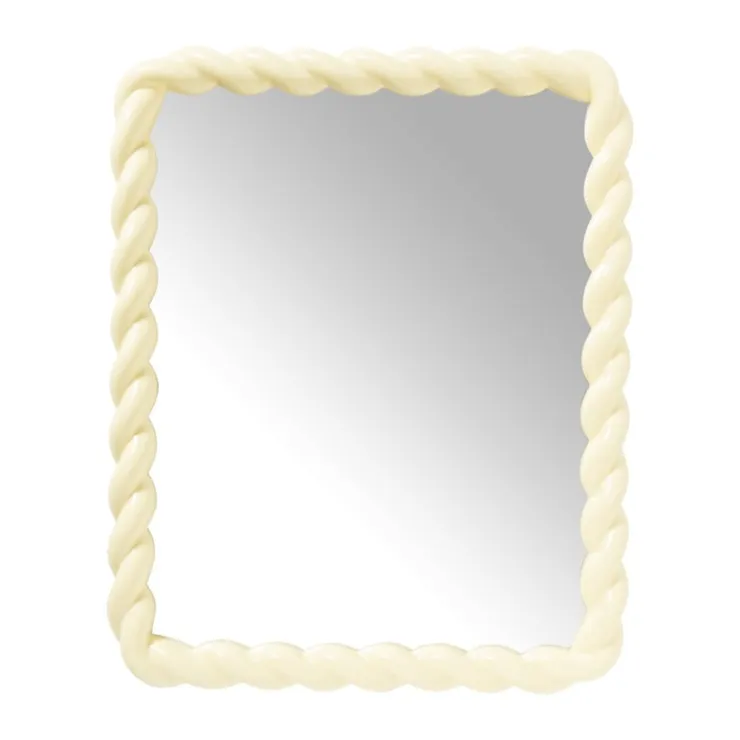 Xenos Spiegel twist - geel - 53x43 cm- Wandspiegels