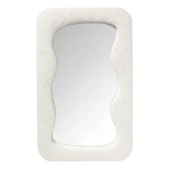 Xenos Spiegel wave teddy - wit - 60x37 cm- Wandspiegels
