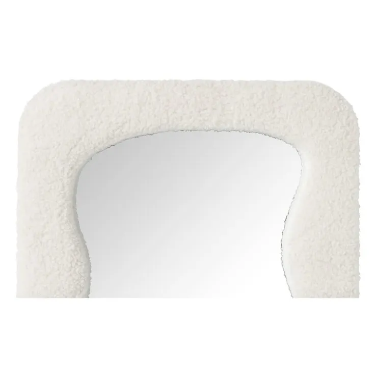 Xenos Spiegel wave teddy - wit - 60x37 cm- Wandspiegels