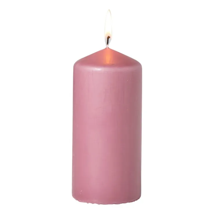 Xenos Stompkaars glad - roze - ø6x13 cm- Stompkaarsen