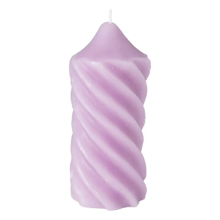 Xenos Stompkaars twist - lila - ø6x15 cm- Stompkaarsen