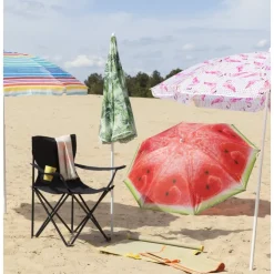Xenos Strandparasol meloen - ø160x180 cm- Parasols|Strandaccessoires