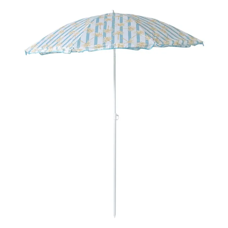 Xenos Strandparasol palmboom - blauw - ø160x180x180 cm- Parasols