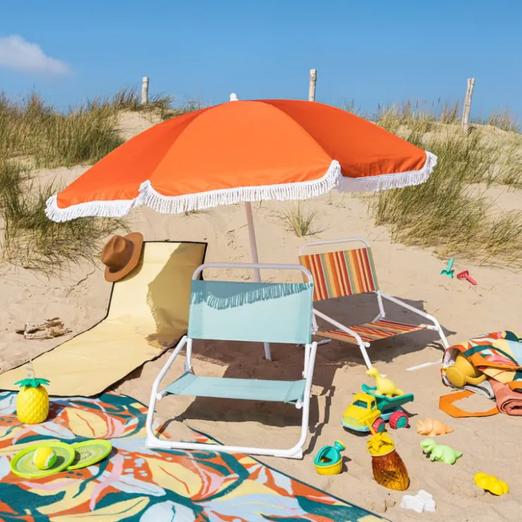 Xenos Strandparasol Tess - blauw - ø150x180 cm- Parasols|Strandaccessoires