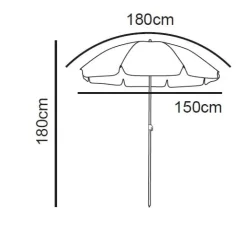 Xenos Strandparasol Tess - geel - ø150x180 cm- Parasols|Strandaccessoires