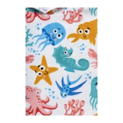 Xenos Strandponcho kids sea life - multikleur - 60x110 cm- Strandaccessoires