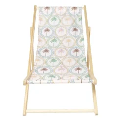 Xenos Strandstoel palmbomen - multikleur - 92x82x58 cm- Strandaccessoires