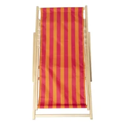 Xenos Strandstoel streep - oranje/roze - 92x82x58 cm- Strandaccessoires