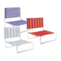 Xenos Strandstoeltje - paars - 45x45x46 cm- Strandaccessoires