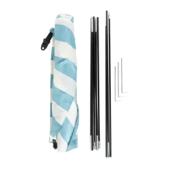 Xenos Strandtent - blauw/wit - 220x120 cm- Strandaccessoires|Tenten