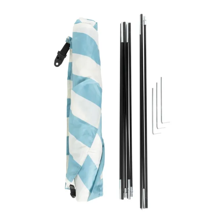 Xenos Strandtent - blauw/wit - 220x120 cm- Strandaccessoires|Tenten