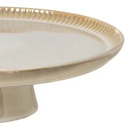 Xenos Taartplateau Toscane - beige - ø30x8 cm- Kerst|Taartplateaus