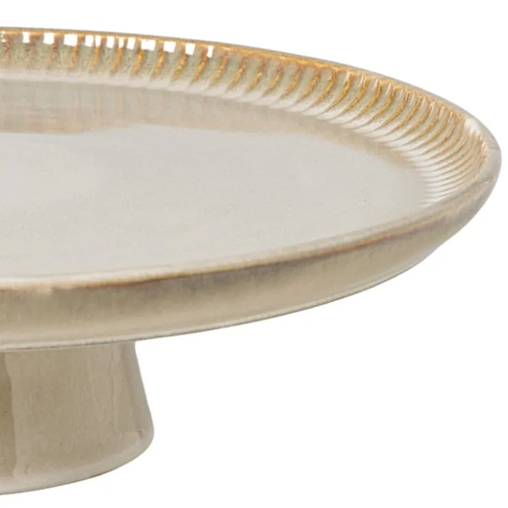 Xenos Taartplateau Toscane - beige - ø30x8 cm- Kerst|Taartplateaus