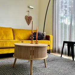 Xenos Tafel/kast Uppsala rond - naturel - ø60x40 cm- Salontafels|Kast Met Deuren