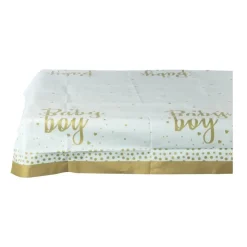 Xenos Tafelkleed baby boy - blauw/goud - 136x220 cm- Wegwerptafelkleden|Babyshower