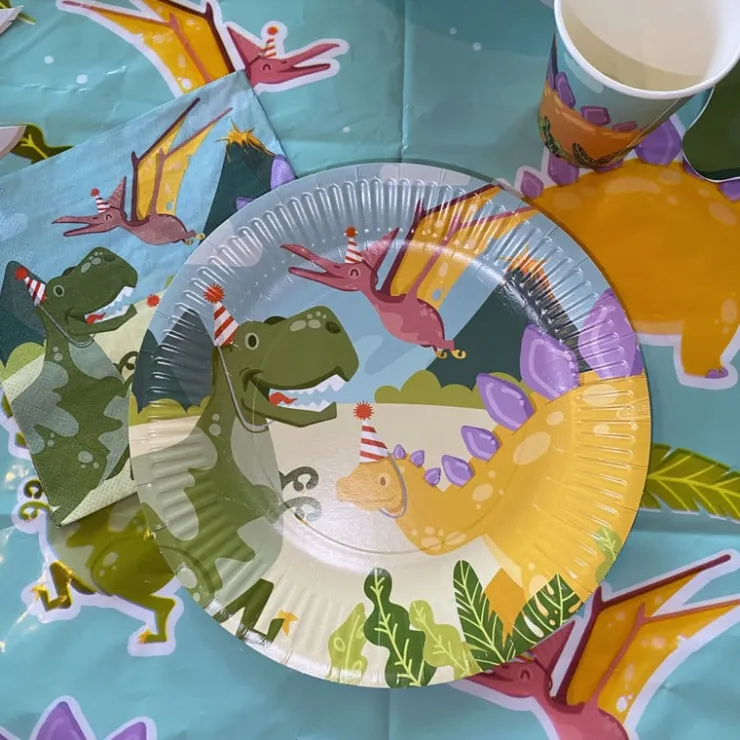 Xenos Tafelkleed dino - mulitkleur - 130x180 cm- Wegwerptafelkleden|Kinderfeestjes