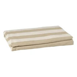 Xenos Tafelkleed gestreept - wit/beige - 140x240 cm- Tafelkleden|Kersttafelkleden