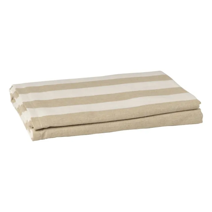 Xenos Tafelkleed gestreept - wit/beige - 140x240 cm- Tafelkleden|Kersttafelkleden