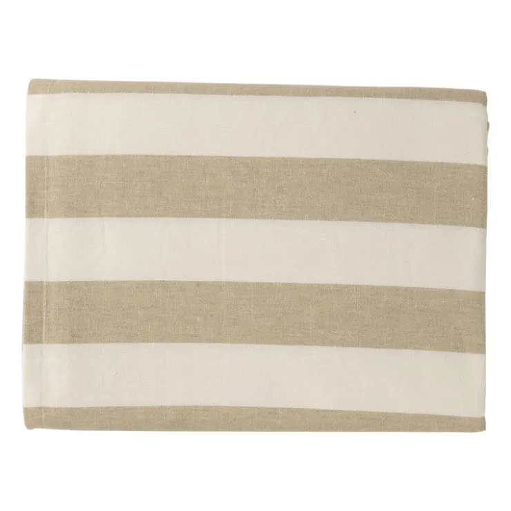 Xenos Tafelkleed gestreept groot - wit/beige - 145x320 cm- Tafelkleden|Kersttafelkleden