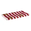 Xenos Tafelkleed strikjes en strepen - rood/wit - 138x220 cm- Kersttafelkleden