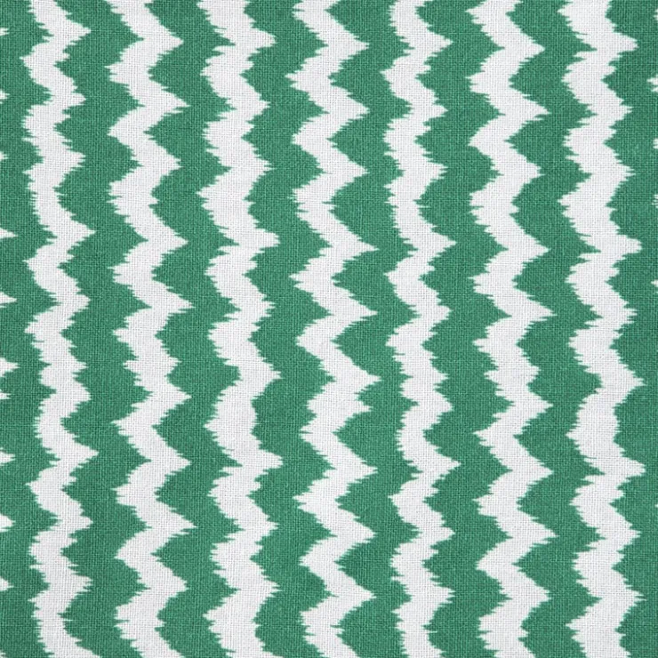 Xenos Tafelkleed zigzag - groen/wit - 140x240 cm- Tafelkleden