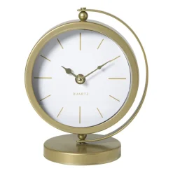 Xenos Tafelklok metaal - goud - 20x16x10.5 cm- Klokken