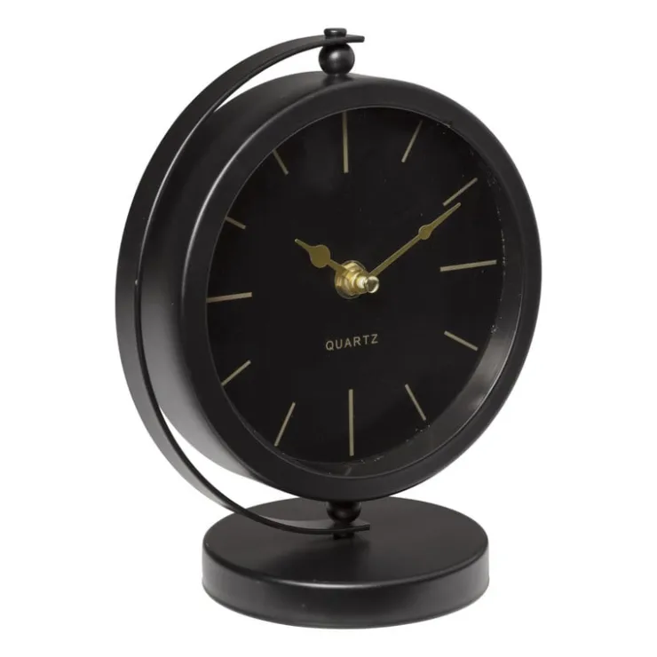 Xenos Tafelklok rond - metaal - 16x10.5x20 cm- Klokken