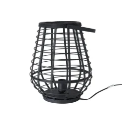 Xenos Tafellamp bamboe - zwart - Ø28,5x37 cm- Tafellampen