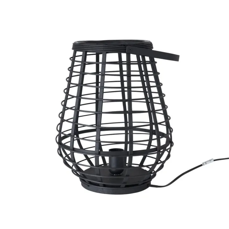 Xenos Tafellamp bamboe - zwart - Ø28,5x37 cm- Tafellampen